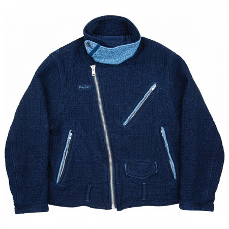 SASHIKO GREASE JACKET  JACKET BLUE -SIZE XXL - film 